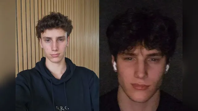 Two photographs of Orka side by side, both facing the camera: an earlier daylight selfie and a later low-light one with fuller, darker hair.