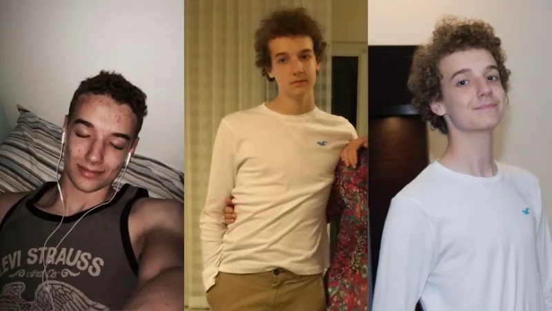 ZyzzReincarnate before looksmaxxing in 2018, showing his skinny teenage starting physique