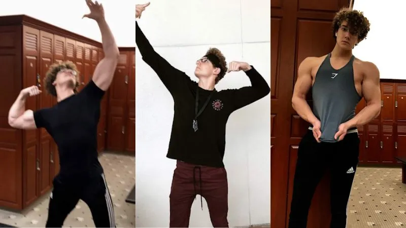 ZyzzReincarnate showing physique progress at the gym during his looksmaxxing arc