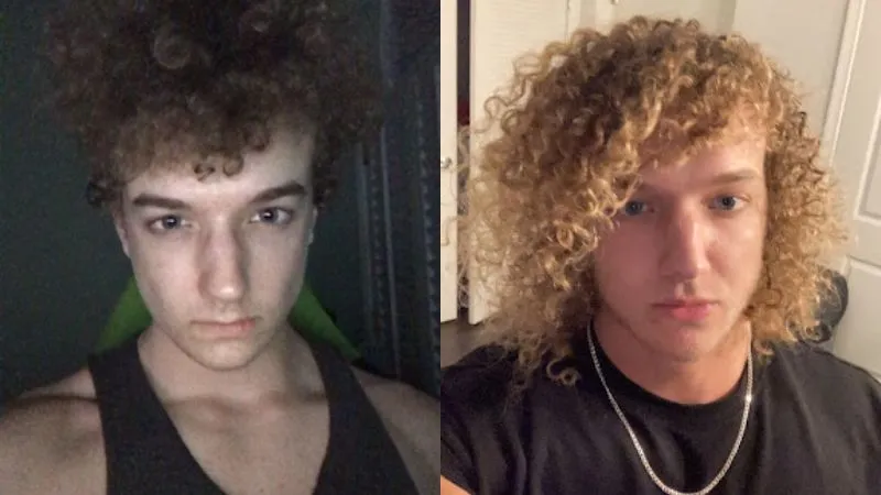 ZyzzReincarnate hair transformation before and after growing out curly hair as a looksmaxxing method