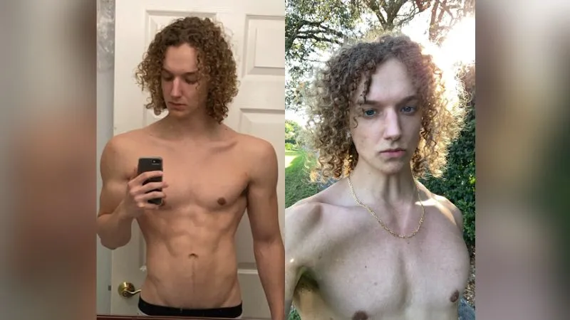 ZyzzReincarnate lean physique comparison photos during looksmaxxing journey
