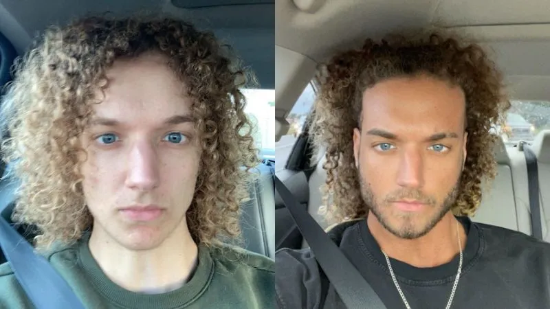 ZyzzReincarnate before and after Melanotan II, showing skin tone and facial looksmaxxing results