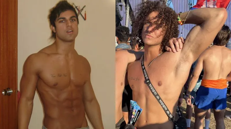 ZyzzReincarnate before and after physique transformation showing muscle gains from looksmaxxing